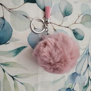Pink poof keychain